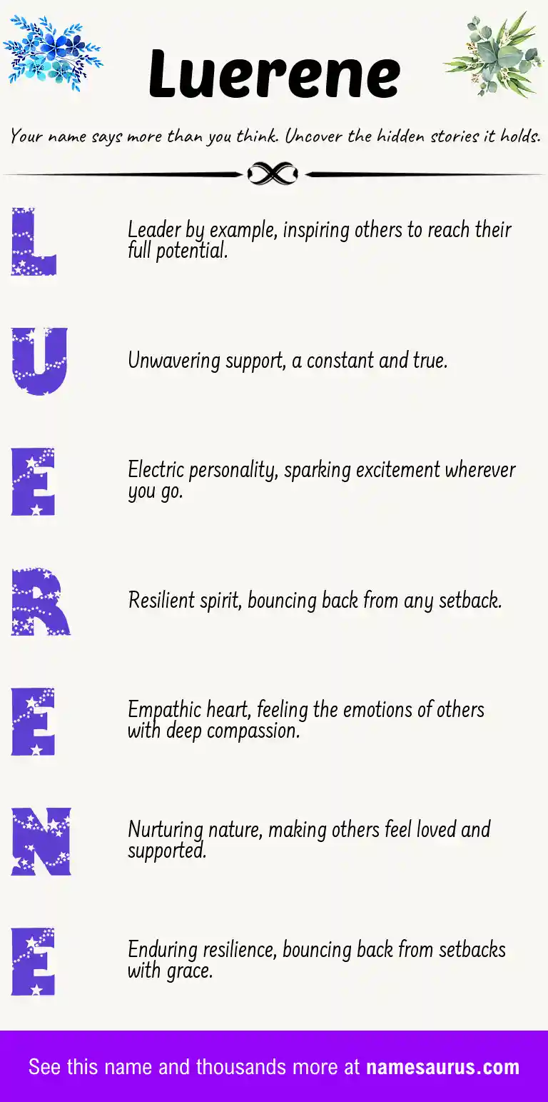 Acrostic poem about Luerene.