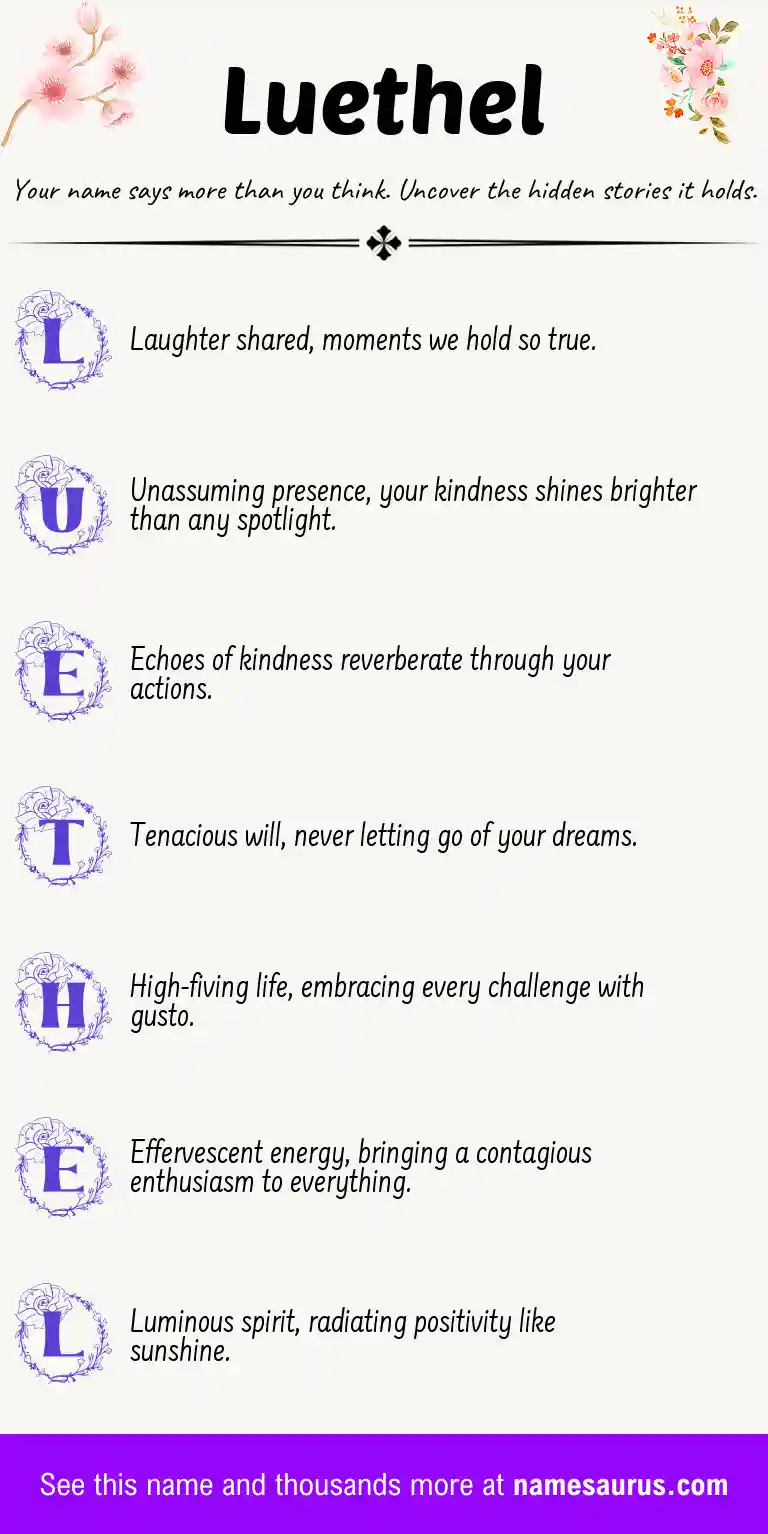 Acrostic poem about Luethel.