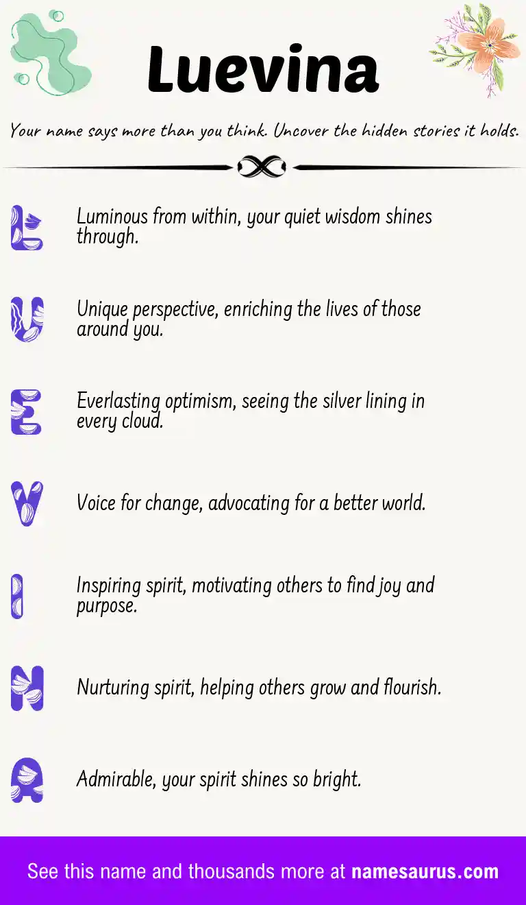 Acrostic poem about Luevina.