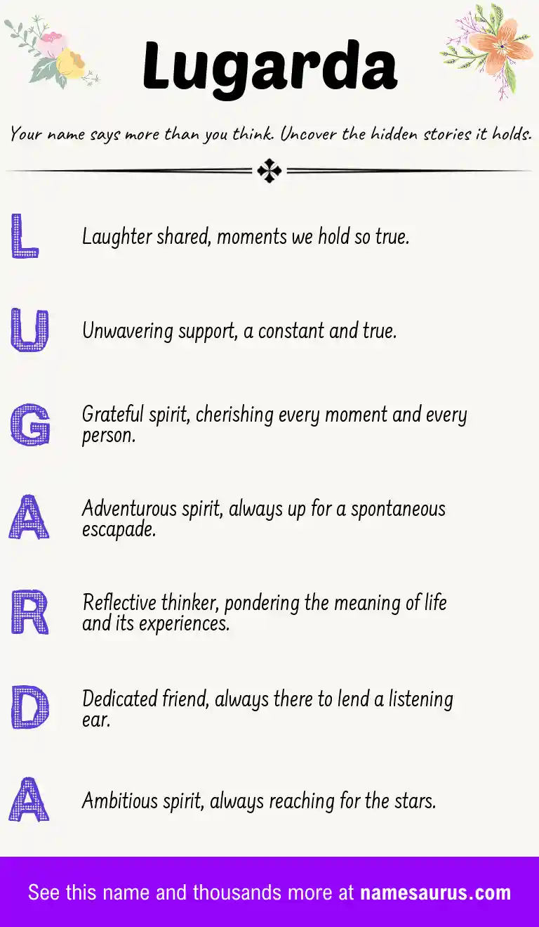 Acrostic poem about Lugarda.