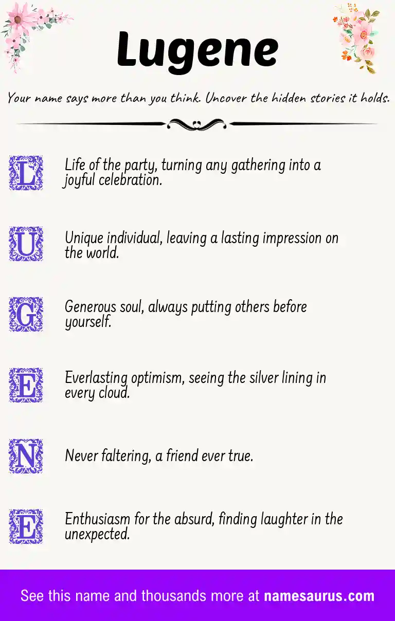Acrostic poem about Lugene.
