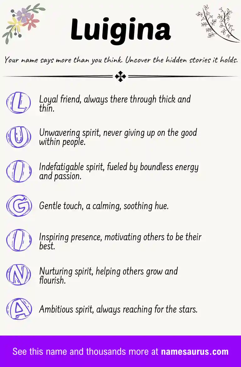 Acrostic poem about Luigina.