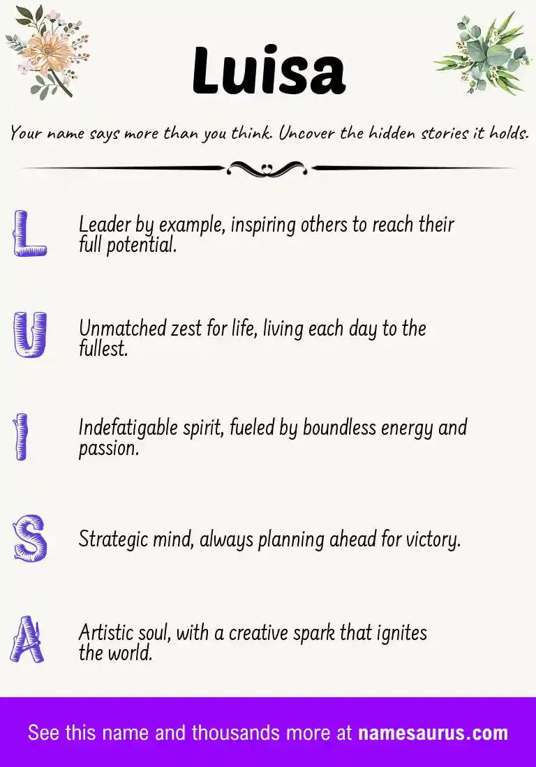Acrostic poem about Luisa.