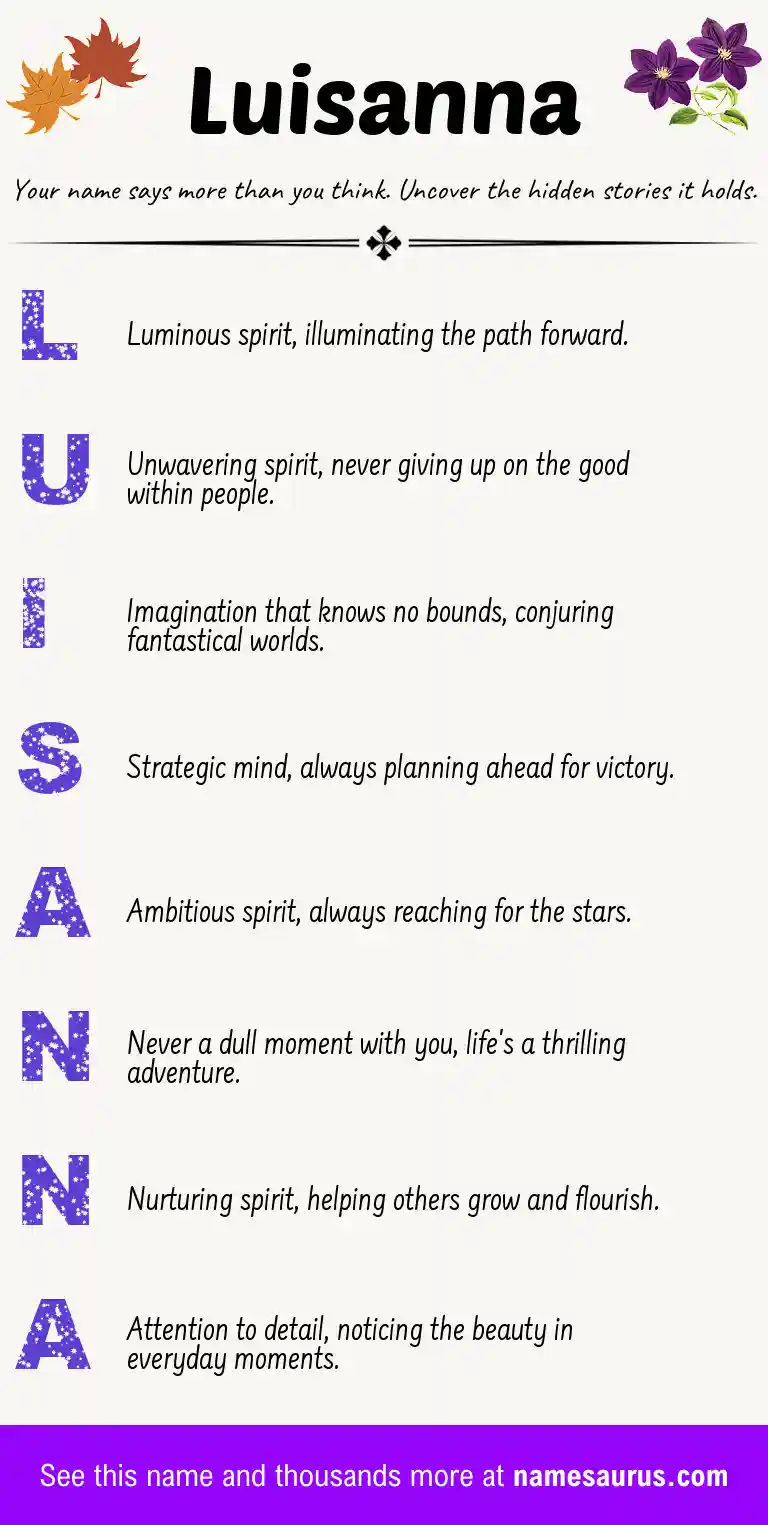 Acrostic poem about Luisanna.