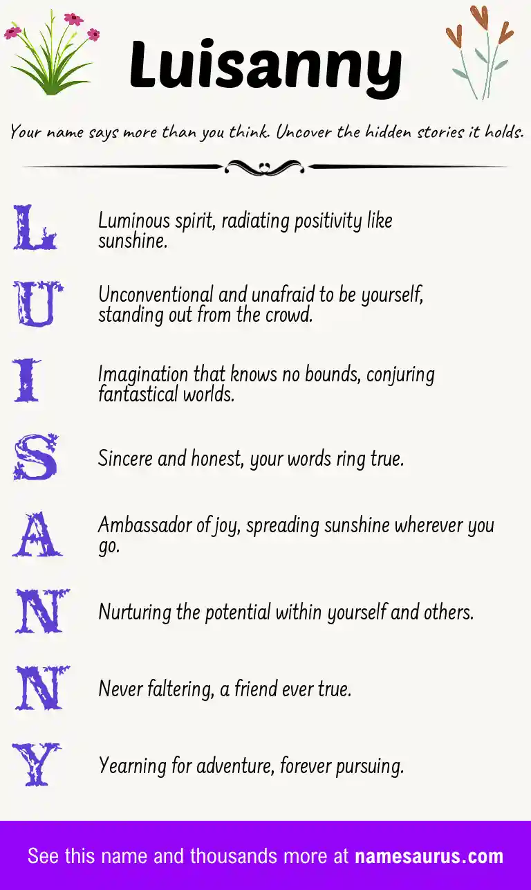 Acrostic poem about Luisanny.