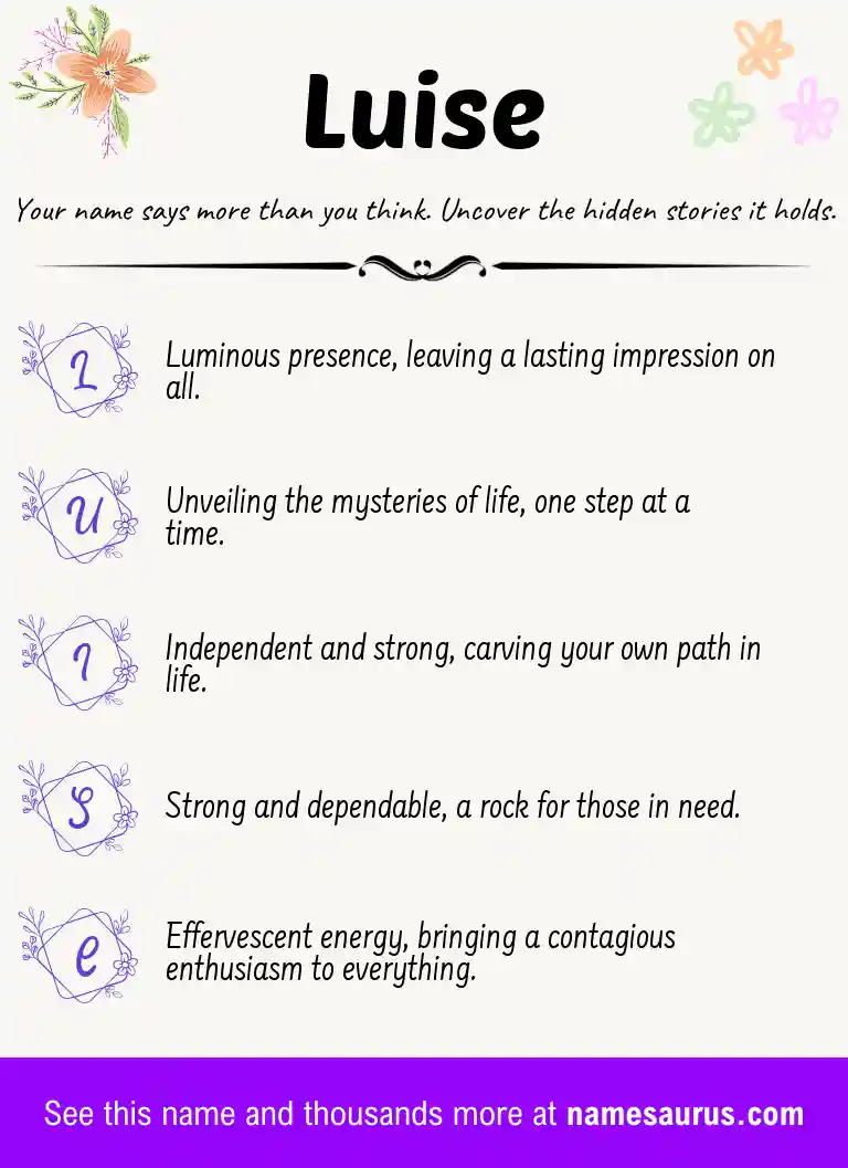 Acrostic poem about Luise.