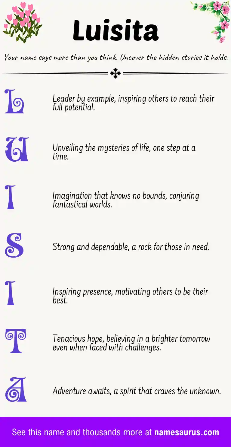 Acrostic poem about Luisita.