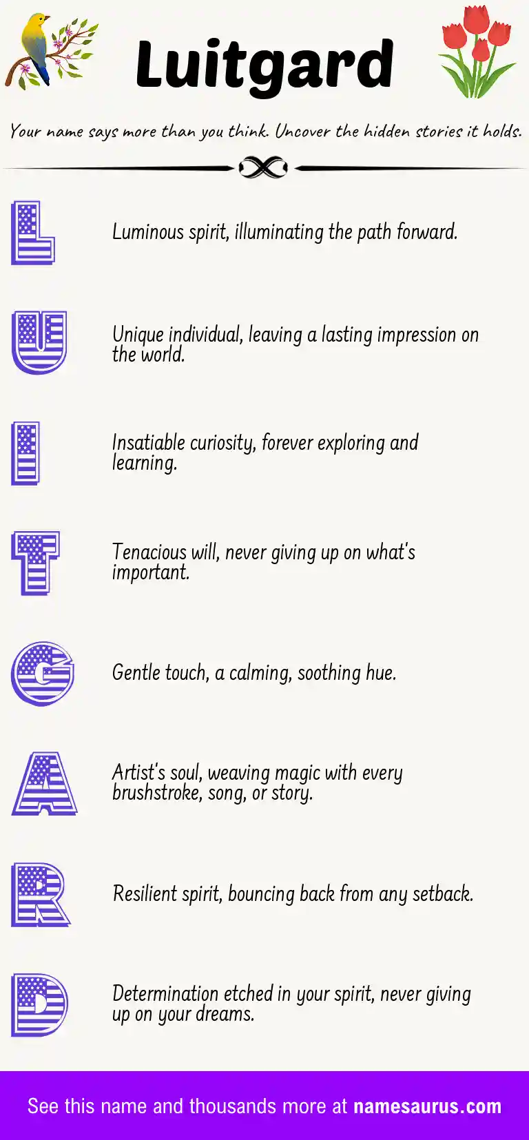 Acrostic poem about Luitgard.