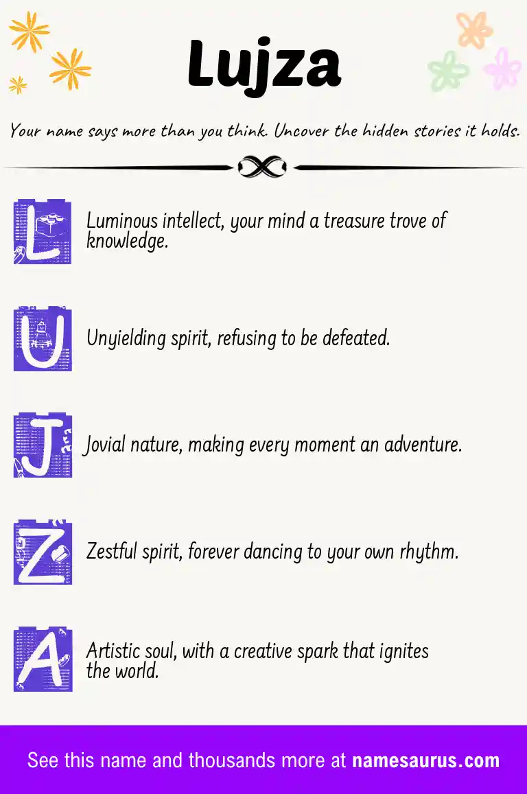 Acrostic poem about Lujza.