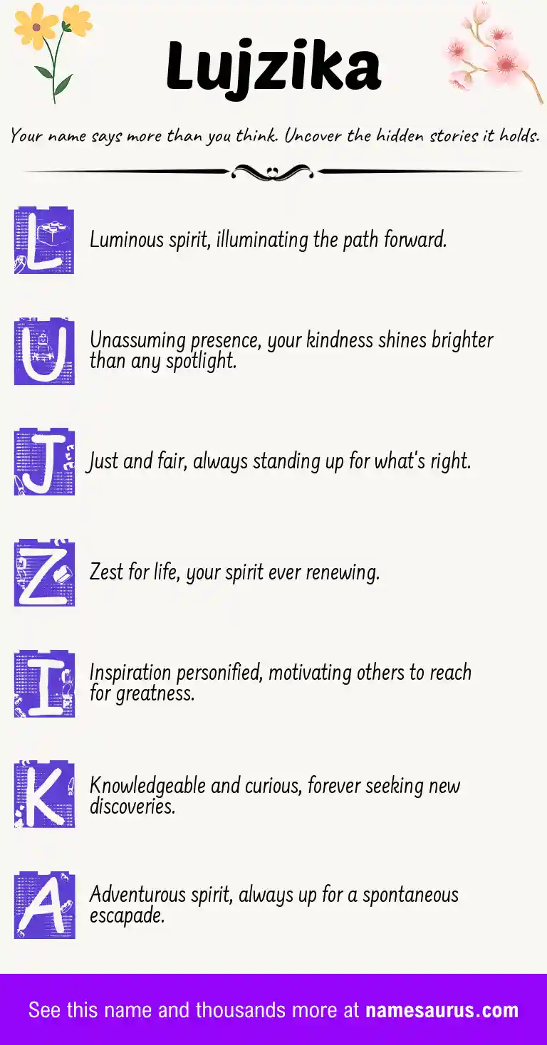 Acrostic poem about Lujzika.