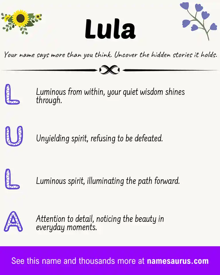 Acrostic poem about Lula.