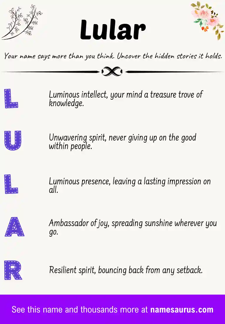 Acrostic poem about Lular.