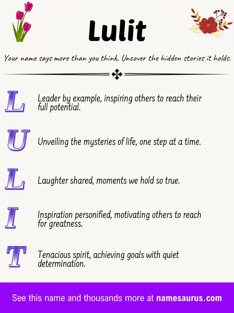 Acrostic poem about Lulit.