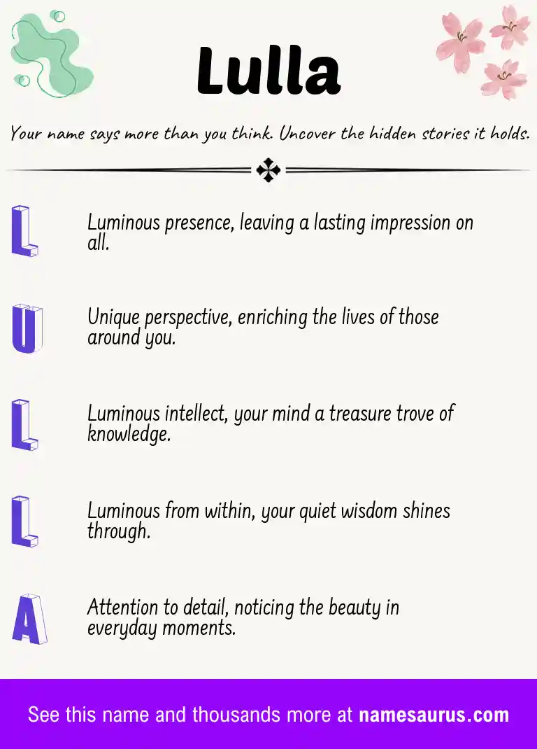 Acrostic poem about Lulla.