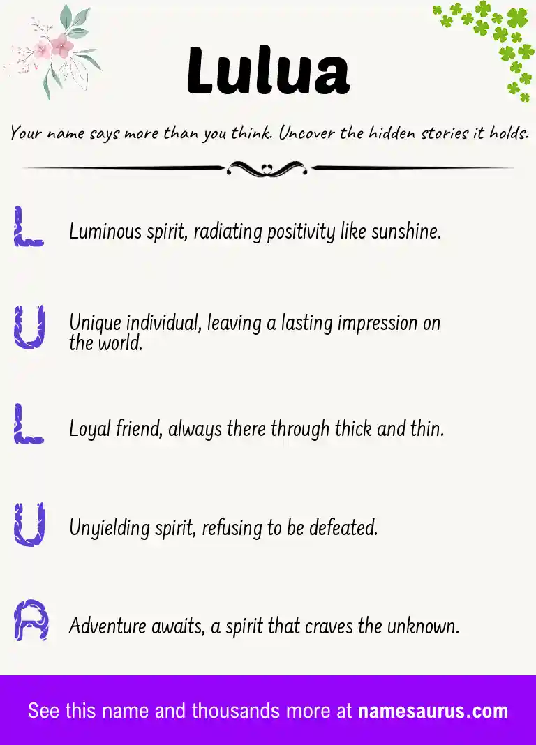 Acrostic poem about Lulua.