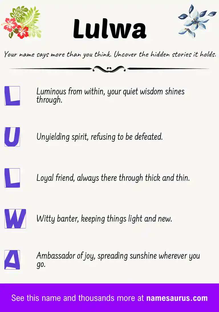 Acrostic poem about Lulwa.