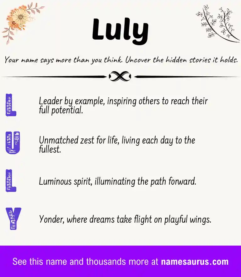 Acrostic poem about Luly.