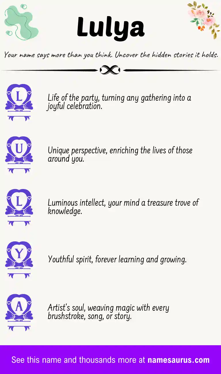 Acrostic poem about Lulya.