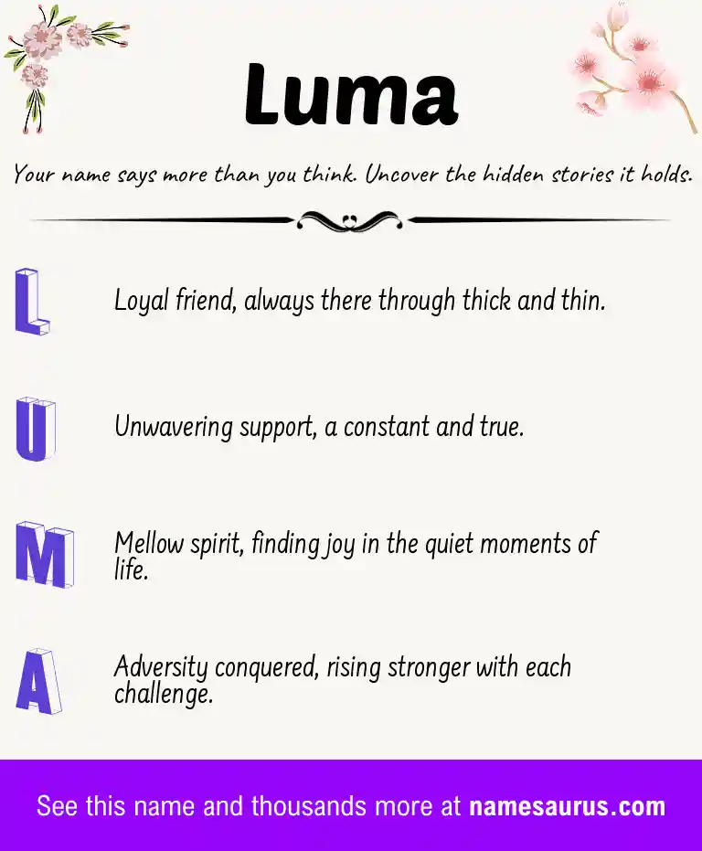 Acrostic poem about Luma.
