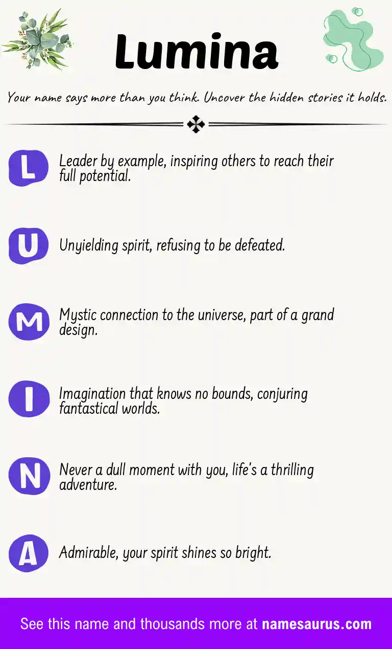 Acrostic poem about Lumina.
