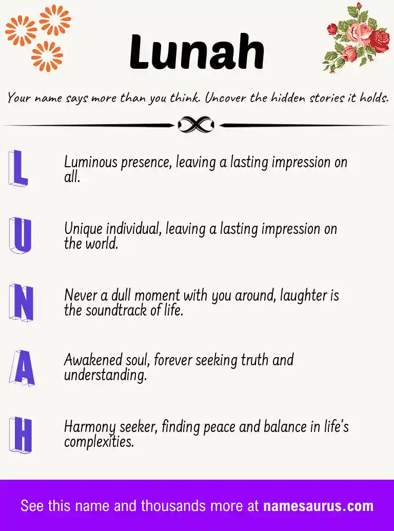 Acrostic poem about Lunah.