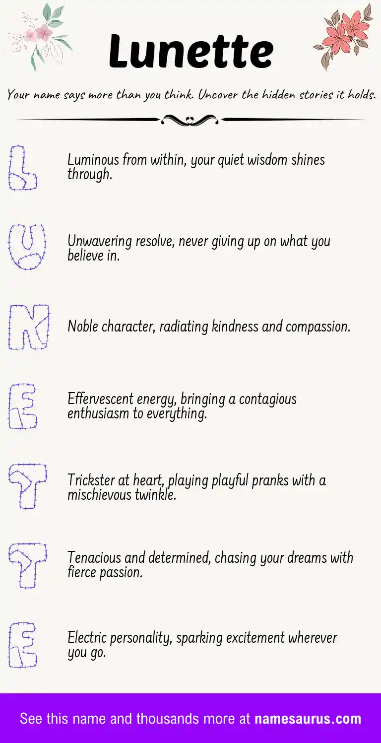 Acrostic poem about Lunette.