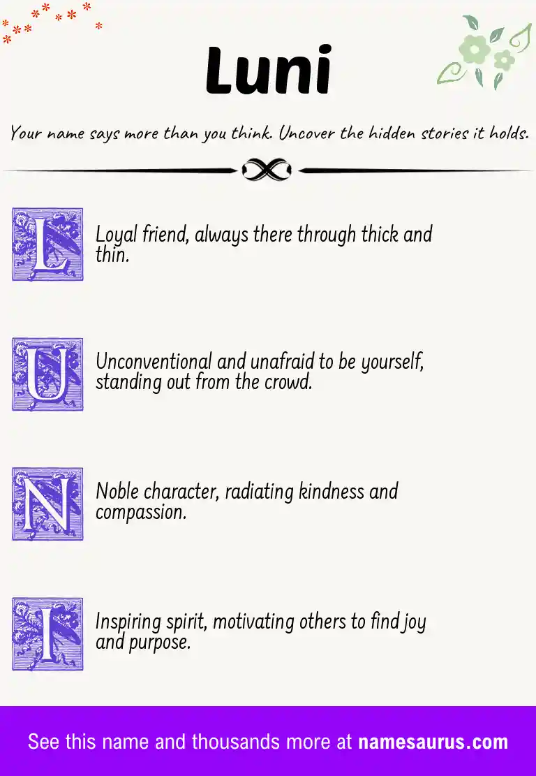 Acrostic poem about Luni.
