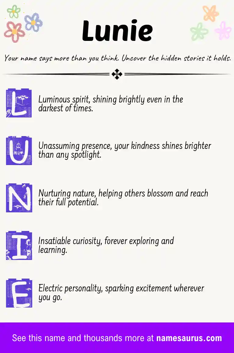 Acrostic poem about Lunie.