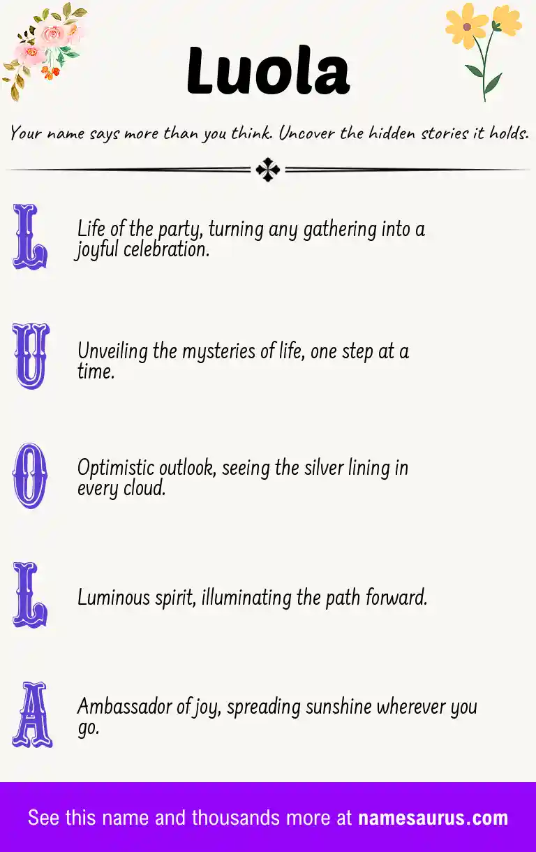 Acrostic poem about Luola.