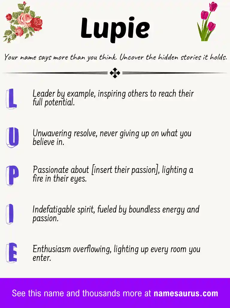 Acrostic poem about Lupie.