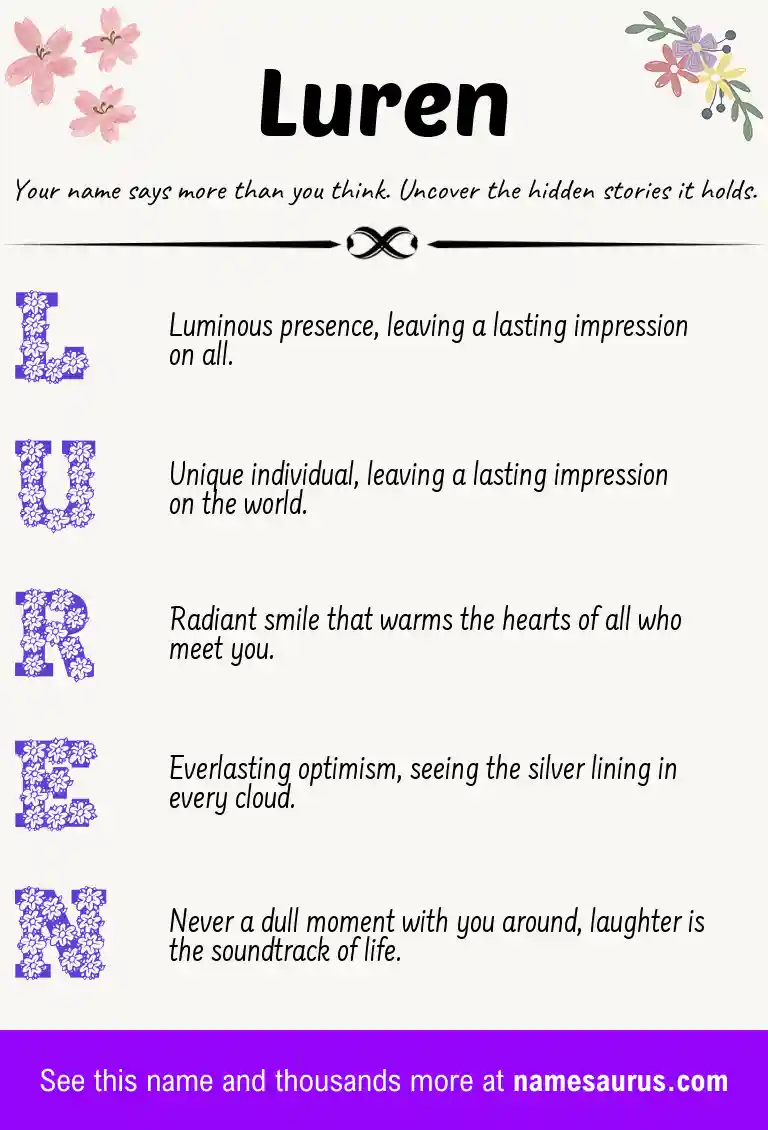 Acrostic poem about Luren.