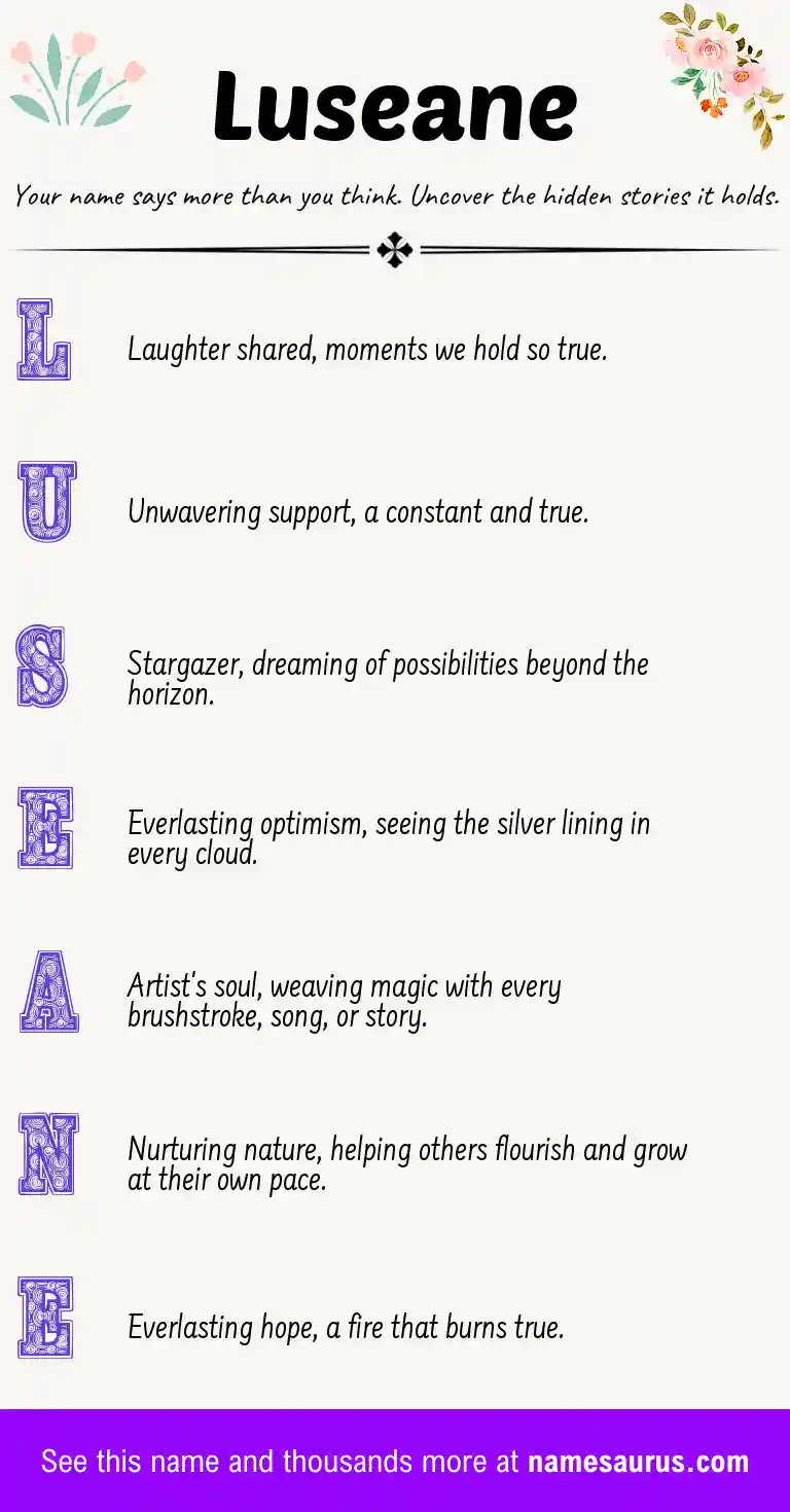 Acrostic poem about Luseane.