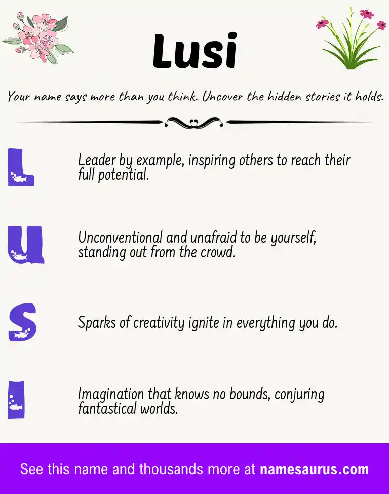 Acrostic poem about Lusi.