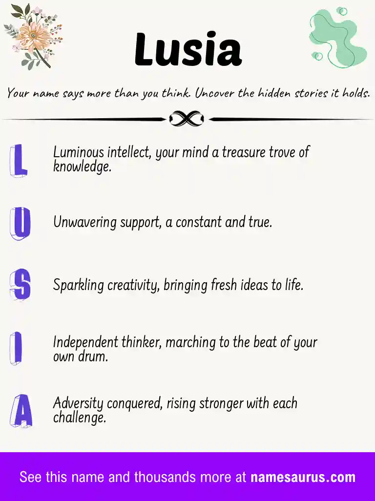 Acrostic poem about Lusia.