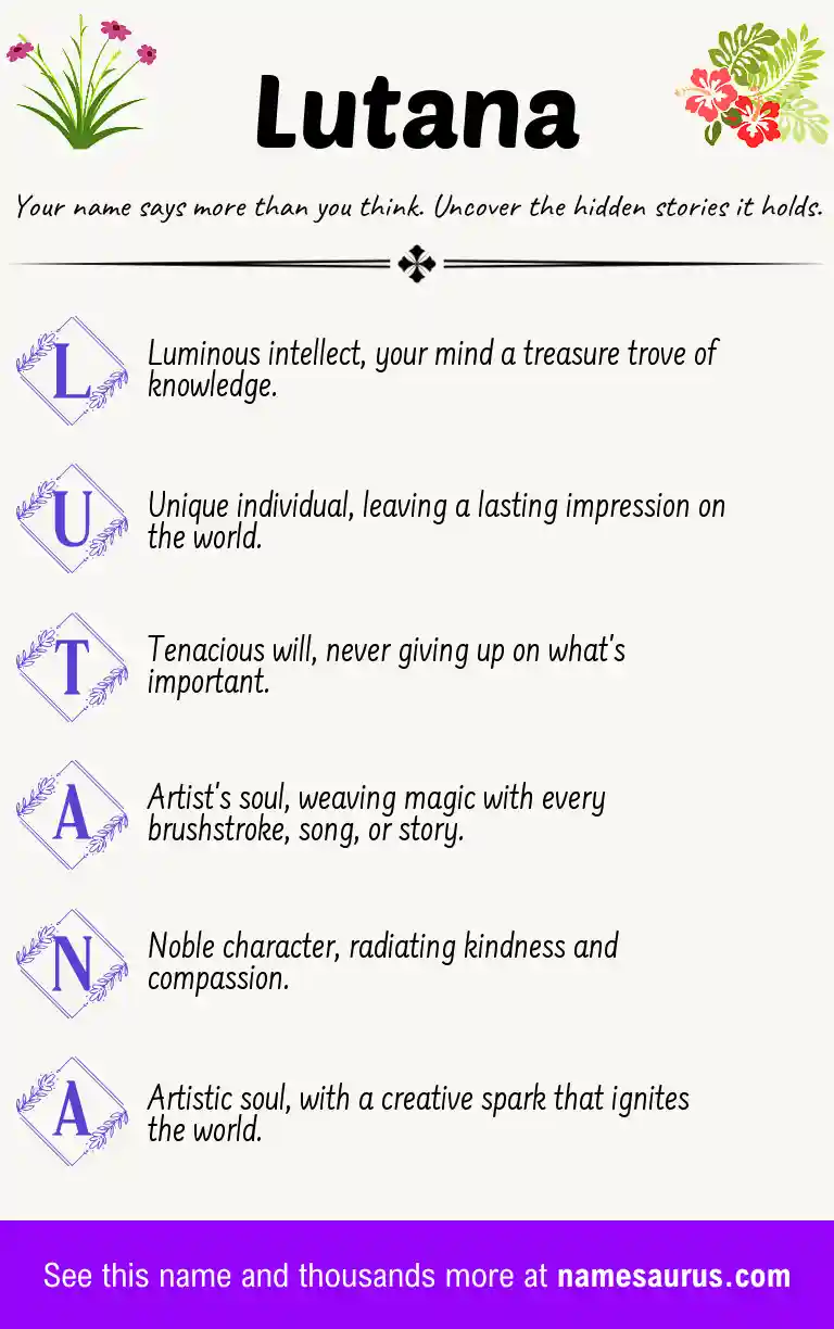 Acrostic poem about Lutana.