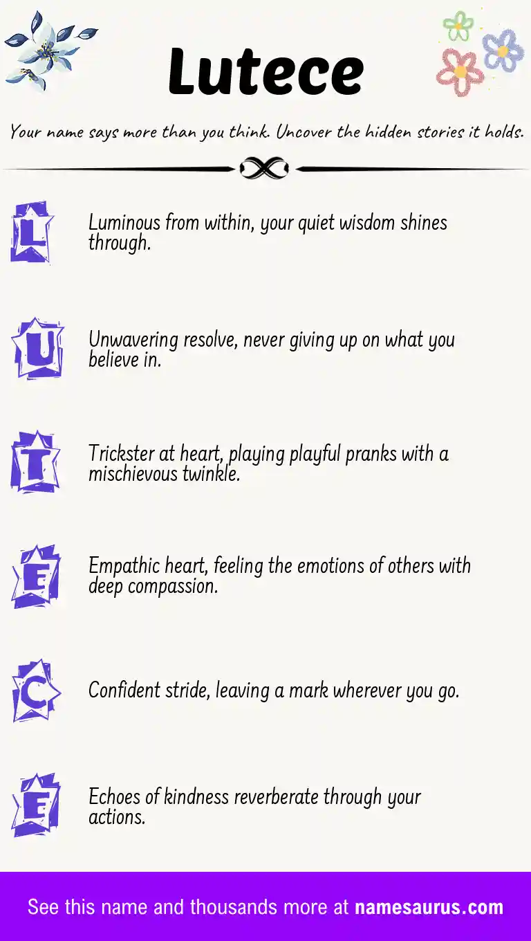 Acrostic poem about Lutece.