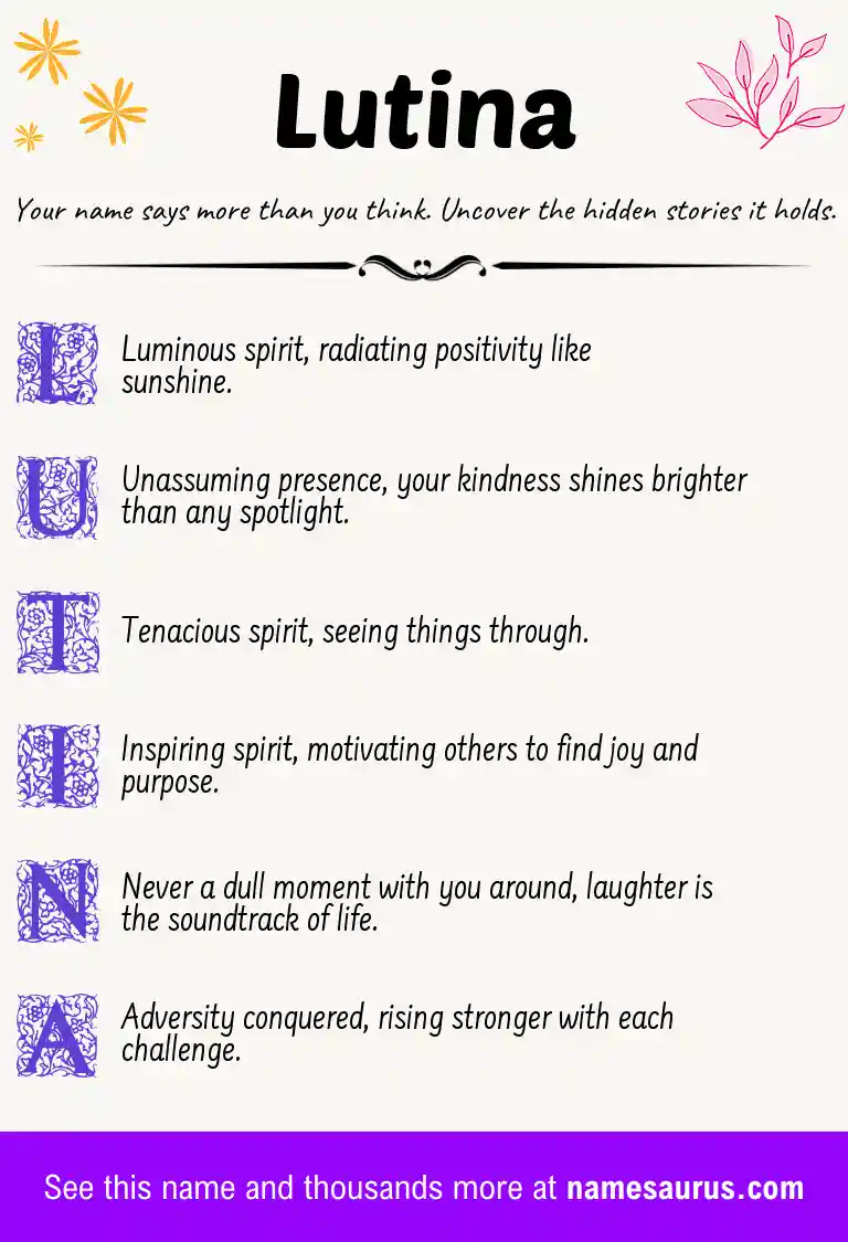 Acrostic poem about Lutina.