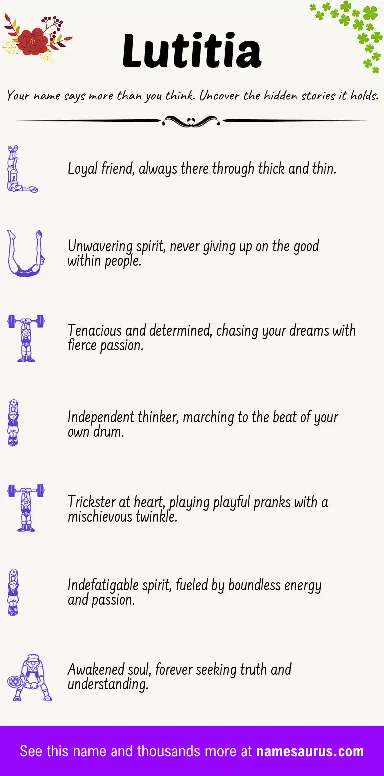Acrostic poem about Lutitia.