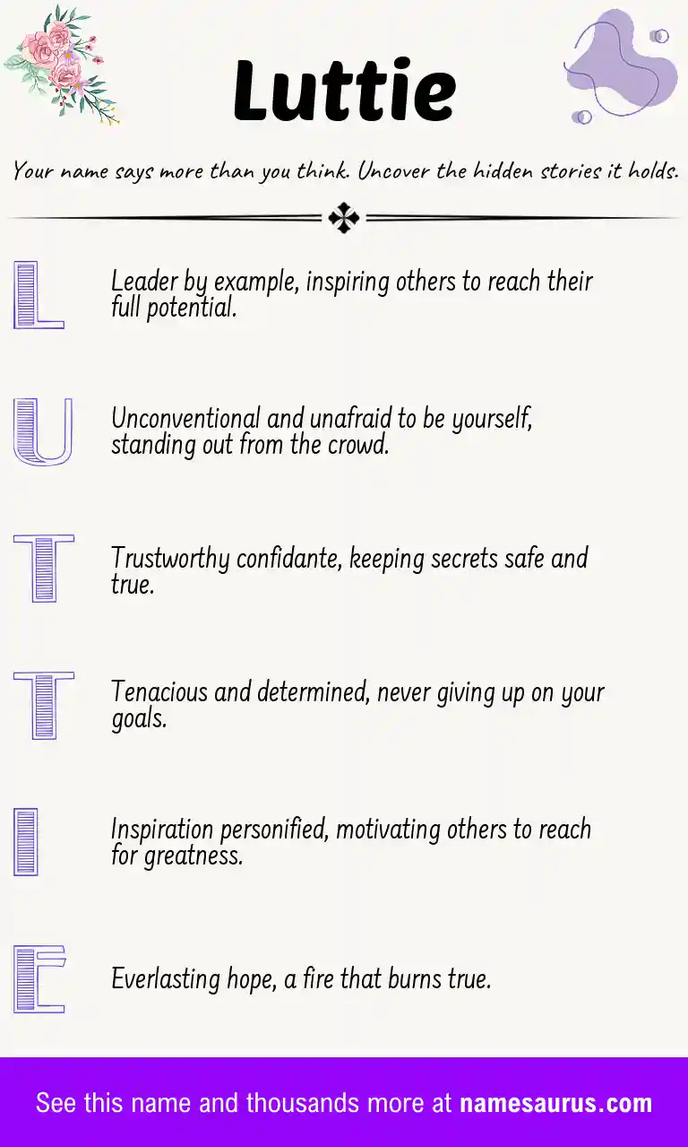 Acrostic poem about Luttie.