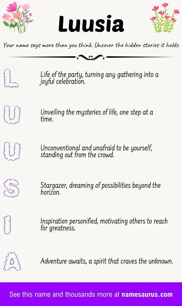 Acrostic poem about Luusia.