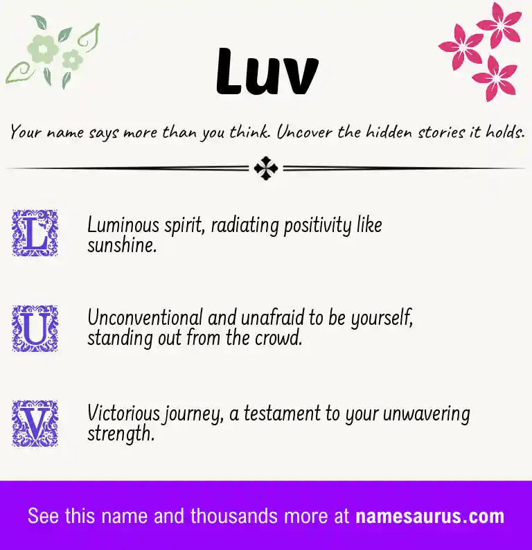 Acrostic poem about Luv.