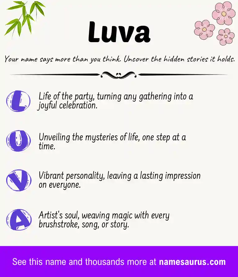 Acrostic poem about Luva.