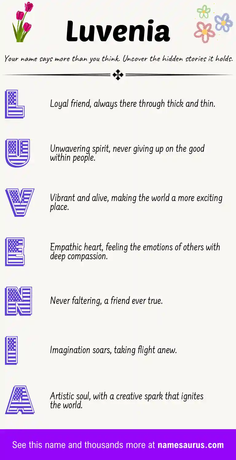 Acrostic poem about Luvenia.