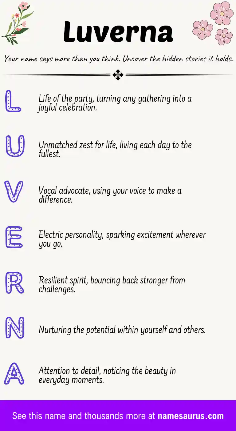 Acrostic poem about Luverna.