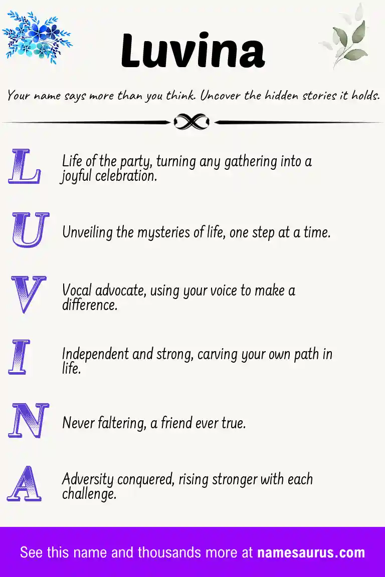 Acrostic poem about Luvina.