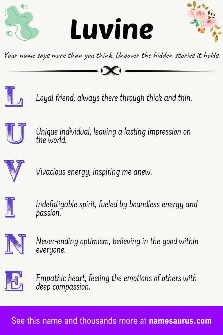 Acrostic poem about Luvine.
