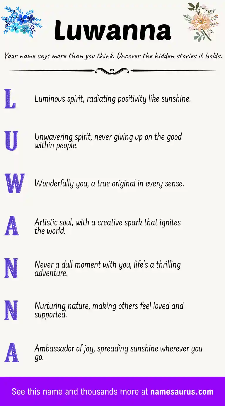 Acrostic poem about Luwanna.