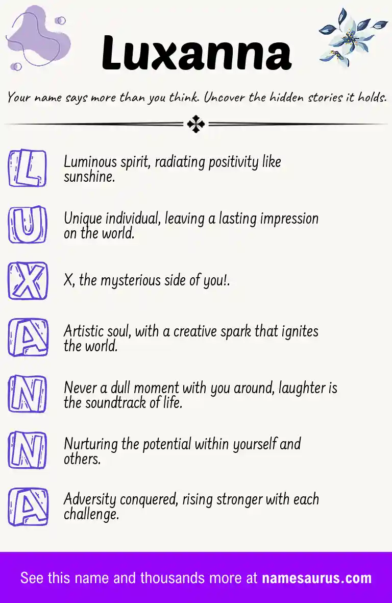 Acrostic poem about Luxanna.