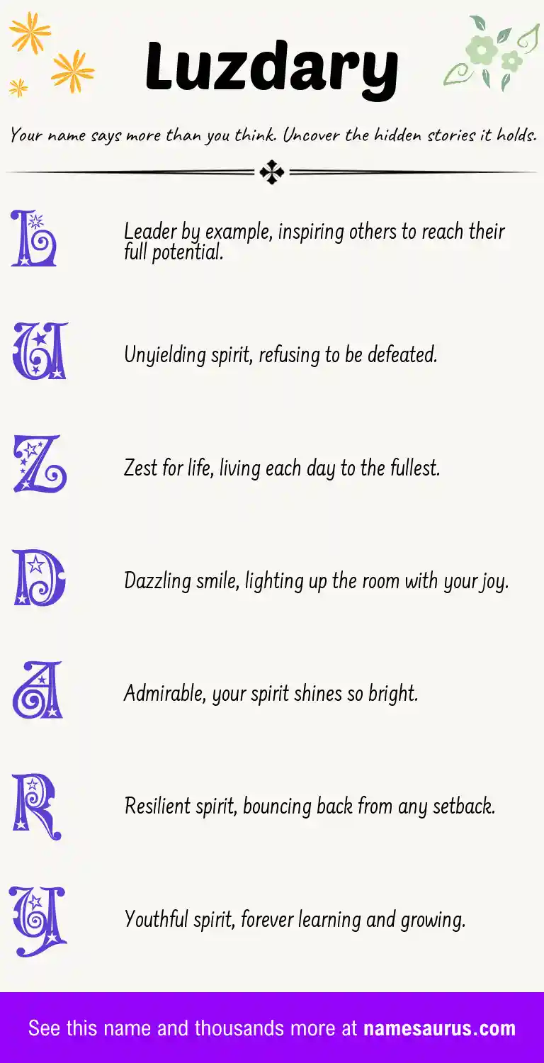 Acrostic poem about Luzdary.