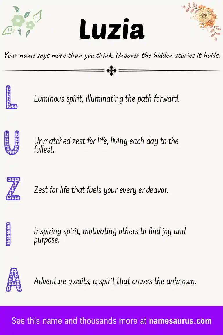 Acrostic poem about Luzia.